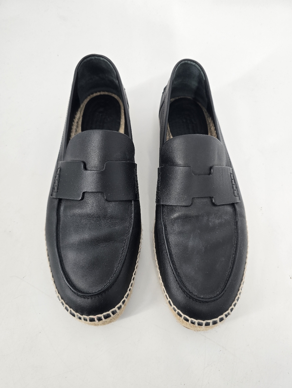 Hermes Men's Trip Espadrille in Noir Black Calfskin Size 43 US 10